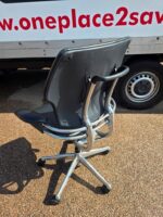 Humanscale Freedom Office Chair - Black Leather and Chrome Frame - Fixed Arms - Image 4