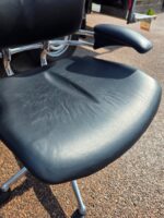 Humanscale Freedom Office Chair - Black Leather and Chrome Frame - Fixed Arms - Image 8