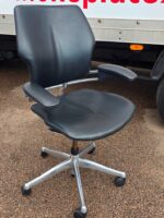 Humanscale Freedom Office Chair with Black Leather and Chrome Frame - Ergonomic - Image 2