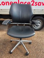 Humanscale Freedom Office Chair with Black Leather and Chrome Frame - Ergonomic - Image 3