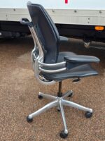 Humanscale Freedom Office Chair with Black Leather and Chrome Frame - Ergonomic - Image 4