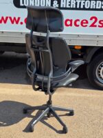Humanscale Freedom Office Chair - Black Leather Seat with Headrest - Ergonomic - Image 7