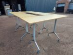 High Mobile Collaboration Tables with Lockable Castors, Set of 4  - 180cm x 70cm - Image 8