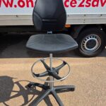 Adjustable Swivel Clinic Stool with Rubber Seat, Backrest and Foot Ring