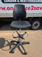Adjustable Swivel Clinic Stool with Rubber Seat, Backrest and Foot Ring