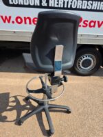 Adjustable Swivel Clinic Stool with Rubber Seat, Backrest and Foot Ring - Image 4