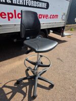 Adjustable Swivel Clinic Stool with Rubber Seat, Backrest and Foot Ring - Image 5