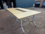 High Mobile Collaboration Tables with Lockable Castors, Set of 4  - 180cm x 70cm - Image 10