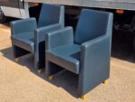 Genuine Leather Reception Armchairs – Pair of Black Modern Lounge Seats - Image 2