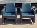Genuine Leather Reception Armchairs – Pair of Black Modern Lounge Seats - Image 3