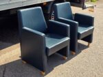 Genuine Leather Reception Armchairs – Pair of Black Modern Lounge Seats - Image 4