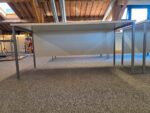White Rectangular Office Desk | Modesty Panel, Cable Ports and Grey Frame- 160cm - Image 3