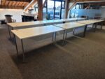 White Rectangular Office Desk | Modesty Panel, Cable Ports and Grey Frame- 160cm - Image 13