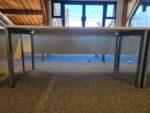 White Rectangular Office Desk | Modesty Panel and Cable Ports - 160cm Wide - Image 8