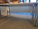White Rectangular Office Desk | Modesty Panel and Cable Ports - 160cm Wide - Image 9