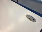 White Rectangular Office Desk | Modesty Panel and Cable Ports - 160cm Wide - Image 12