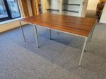 Walnut Effect Office Desk | Full Welded Grey Metal Frame - Rectangular 120cm Top - Image 3