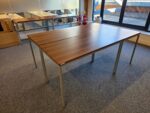 Walnut Effect Office Desk | Full Welded Grey Metal Frame - Rectangular 120cm Top - Image 4