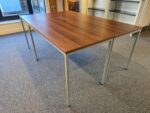 Walnut Effect Office Desk | Full Welded Grey Metal Frame - Rectangular 120cm Top - Image 6