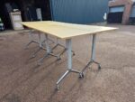 High Mobile Collaboration Tables with Lockable Castors, Set of 4  - 180cm x 70cm - Image 17