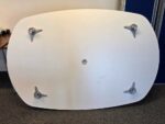 White Office Meeting Table | Rounded Corners Top and Central Cable Port  - 180cm - Image 7