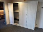 White Tambour Office Storage Cabinet | Lockable with Adjustable Shelves - 198cm - Image 6
