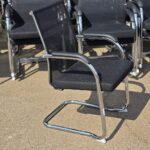 Cantilever Office Meeting Chairs | Grey Seats and Chrome Frames - Set of 28