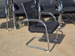 Cantilever Office Meeting Chairs | Grey Seats and Chrome Frames - Set of 28 - Image 3