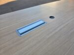 Oak Effect Boardroom Table with Power Sockets, Data Ports and Grey Frame - 320cm - Image 8