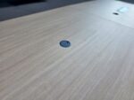 Oak Effect Boardroom Table with Power Sockets, Data Ports and Grey Frame - 320cm - Image 10
