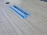 Oak Effect Boardroom Table with Power Sockets, Data Ports and Grey Frame - 320cm - Image 12