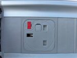 Oak Effect Boardroom Table with Power Sockets, Data Ports and Grey Frame - 320cm - Image 14