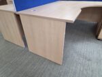 Right Hand Corner Desk with Cable Ports and Beech Effect Wave Top - 160cm Wide - Image 6