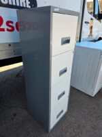 IKEA A4 Filing Cabinet | 4 Drawer Tall Grey and White Metal Office Storage - Image 3