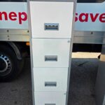 IKEA A4 Filing Cabinet | 4 Drawer Tall Grey and White Metal Lockable Storage