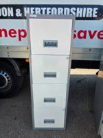 IKEA A4 Filing Cabinet | 4 Drawer Tall Grey and White Metal Lockable Storage