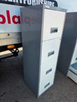 IKEA A4 Filing Cabinet | 4 Drawer Tall Grey and White Metal Lockable Storage - Image 3