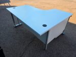 Left Hand Corner Desk with Mobile Pedestal | White L-Shaped Office Desk -  160cm - Image 3
