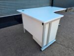Left Hand Corner Desk with Mobile Pedestal | White L-Shaped Office Desk -  160cm - Image 4