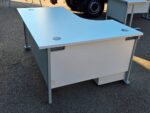 Left Hand Corner Desk with Mobile Pedestal | White L-Shaped Office Desk -  160cm - Image 7