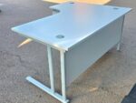 Left Hand Corner Desk with Mobile Pedestal | White L-Shaped Office Desk -  160cm - Image 8