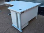 Right Hand Corner Desk with Mobile Pedestal | White L-Shaped Office Desk - 160cm - Image 4