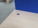 Right Hand Corner Desk with Cable Ports and Beech Effect Wave Top - 160cm Wide - Image 12