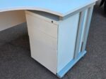 Right Hand Corner Desk with Mobile Pedestal | White L-Shaped Office Desk - 160cm - Image 11