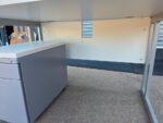 White Rectangular Office Desk with Slim Filing Pedestal and Cable Ports - 120cm - Image 2