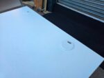 White Rectangular Office Desk with Slim Filing Pedestal and Cable Ports - 120cm - Image 7