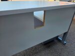 White Rectangular Office Desk with Slim Filing Pedestal and Cable Ports - 120cm - Image 9