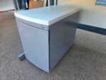 White Rectangular Office Desk with Slim Filing Pedestal and Cable Ports - 120cm - Image 10