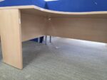 Left Hand Corner Desk with Cable Ports and Beech Effect Wave Top - 160cm Wide - Image 4