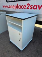 12U Server Rack Cabinet | Wooden Mobile Unit with Lockable Doors and Shelves - Image 4